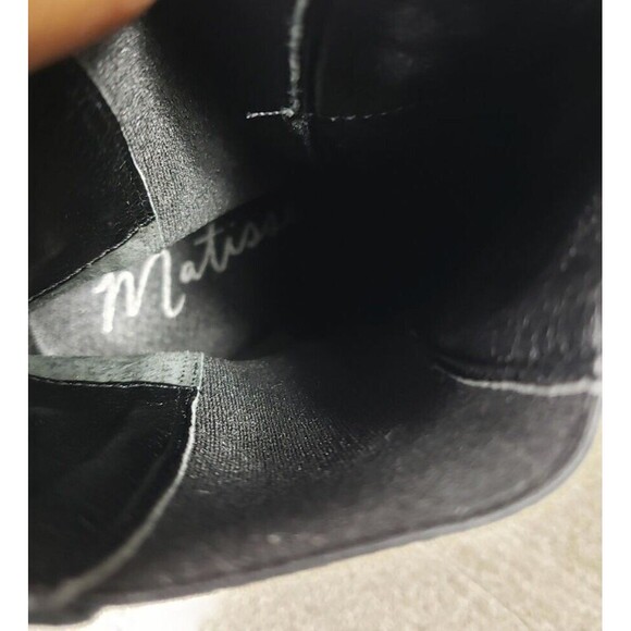 Matisse Mesmerize Chunky Heel Boots Women's 7.5 Black Snake Leather Elastic Gore - Picture 8 of 11